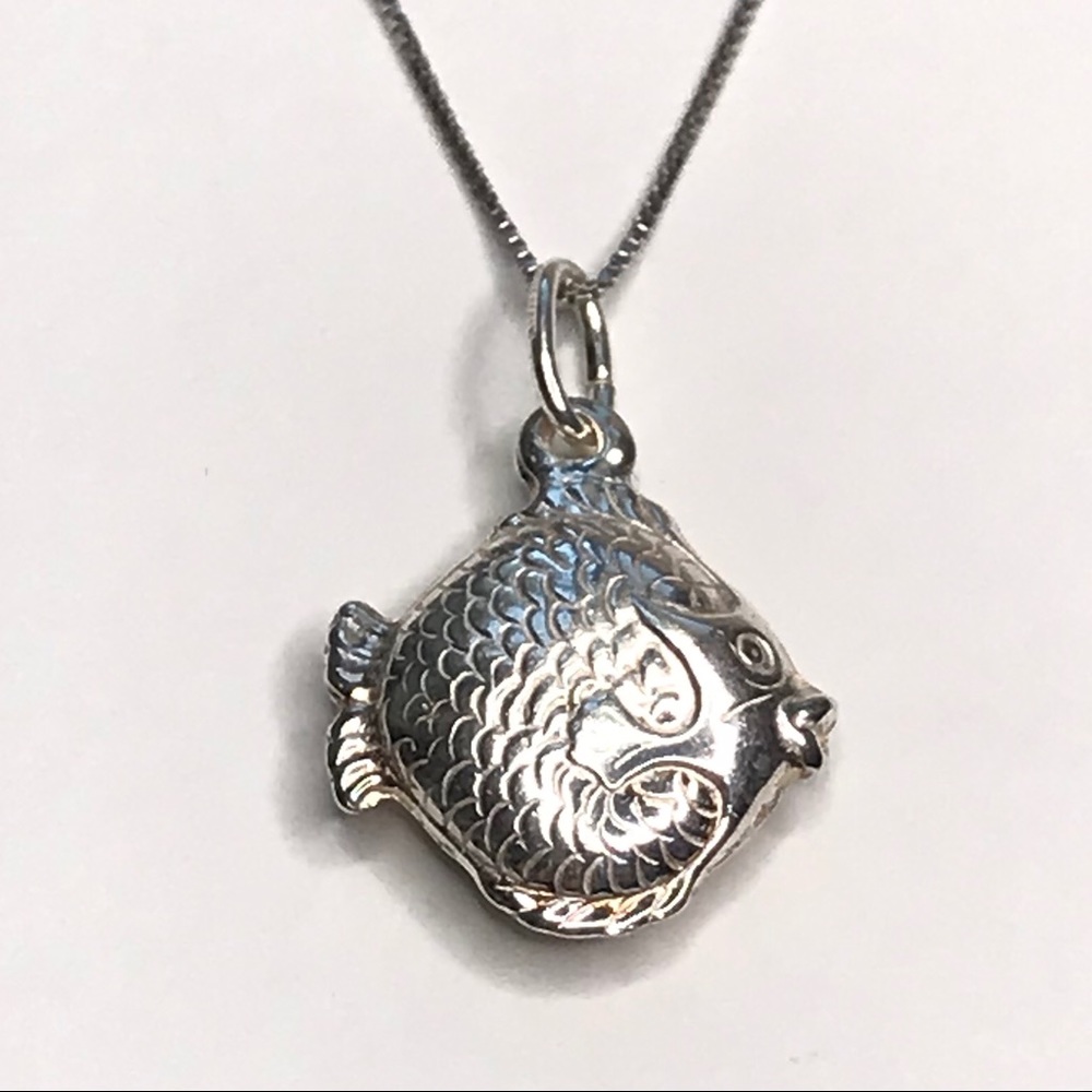 Fish Necklace Sterling Silver 925 Italy